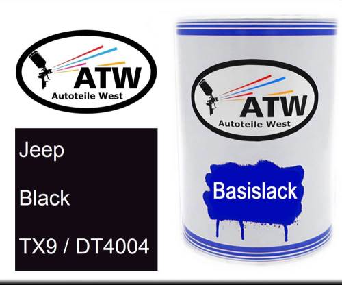 Jeep, Black, TX9 / DT4004: 500ml Lackdose, von ATW Autoteile West.